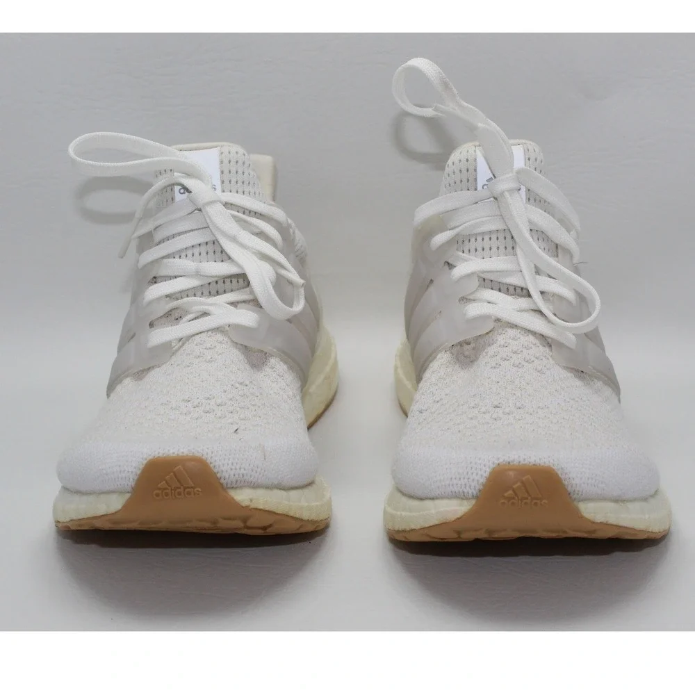 Adidas Ultraboost 1.0 Mens 9 Running Shoes White Gum Primeknit Boost ID9689